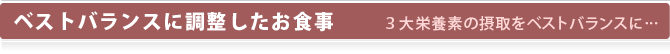 ベストバランスに調整したお食事